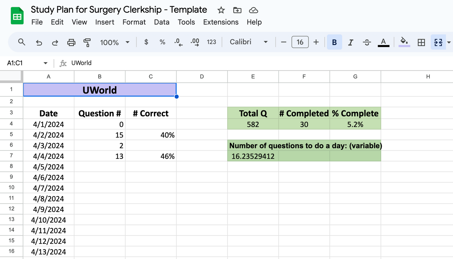 Long Term Study Plan Tracker