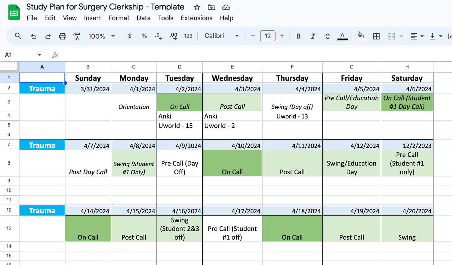 Long Term Study Plan Tracker