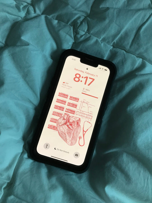 Cardiology/Heart Anatomy iPhone Wallpaper & Background (ORANGE/BEIGE BACKGROUND)